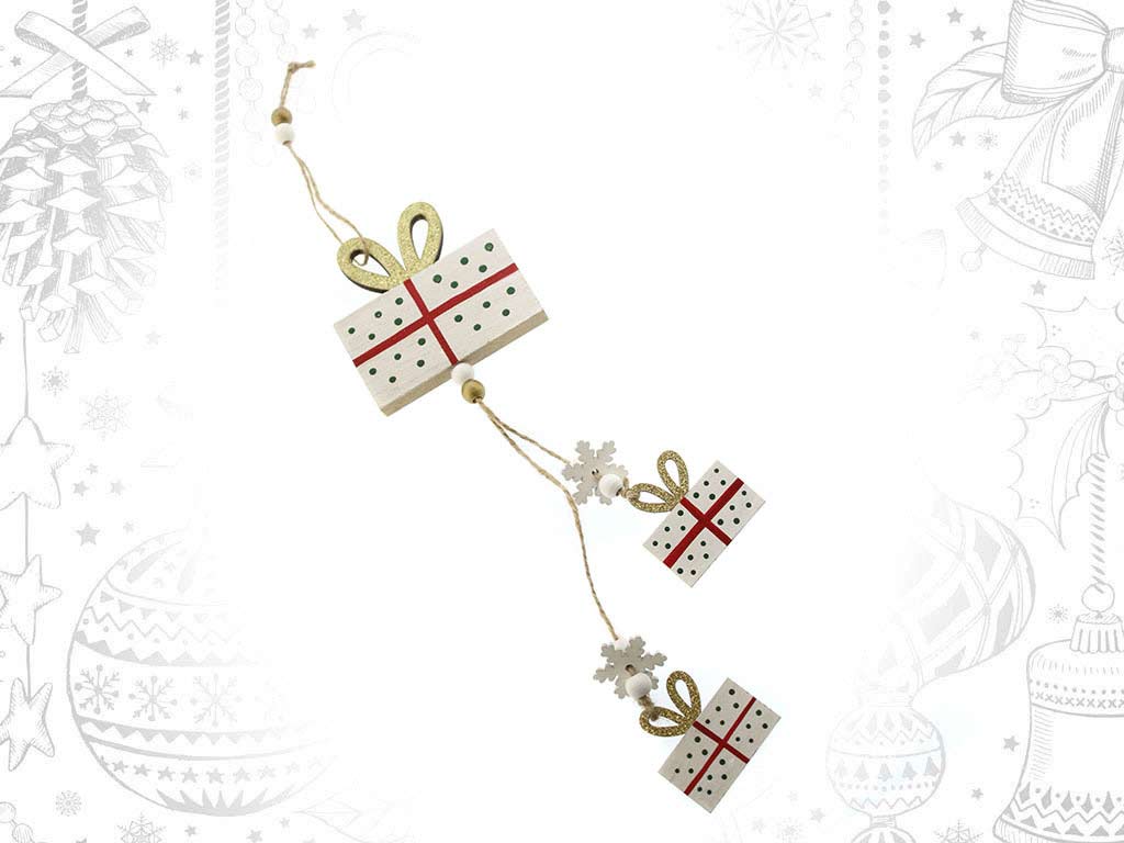 3 WHITE PRESENTS ORNAMENT cod. 9317005