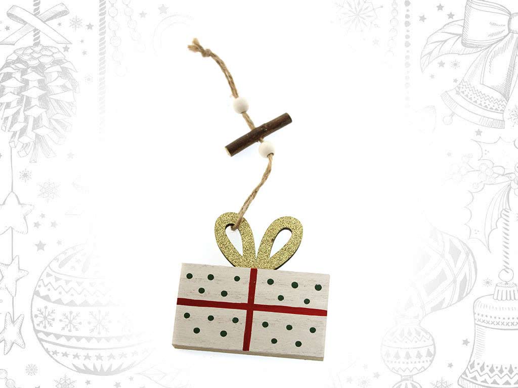 WHITE PRESENT ORNAMENT cod. 9317008