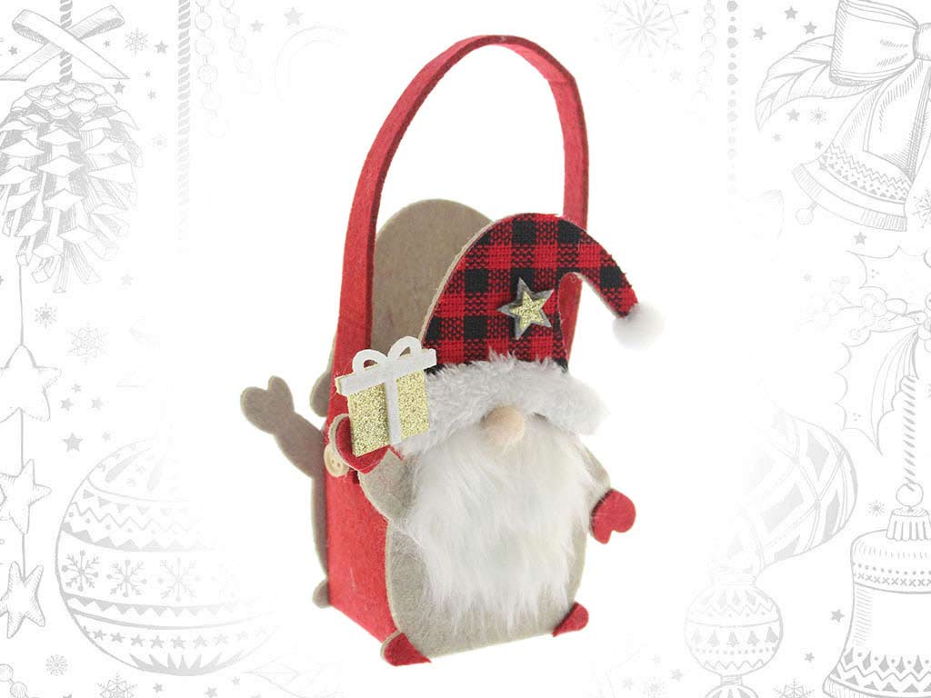 RED HANDLES HAMPER VICHY SANTA cod. 9317054