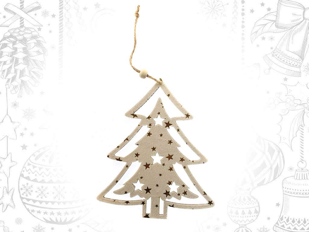 ORNAMENTO ARVORE MADEIRA BRANCO cod. 9317130