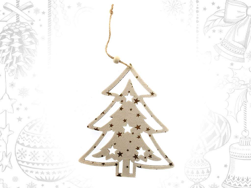 WHITE WOOD TREE ORNAMENT cod. 9317130