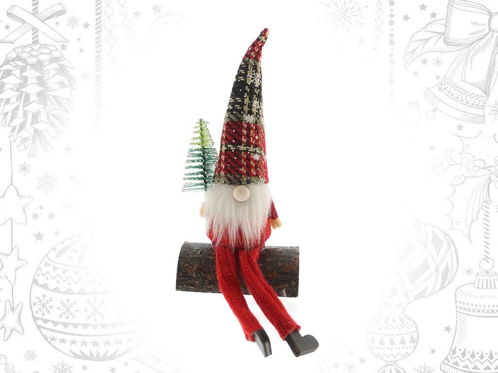 RED SANTA SITTING LOG cod. 9317256