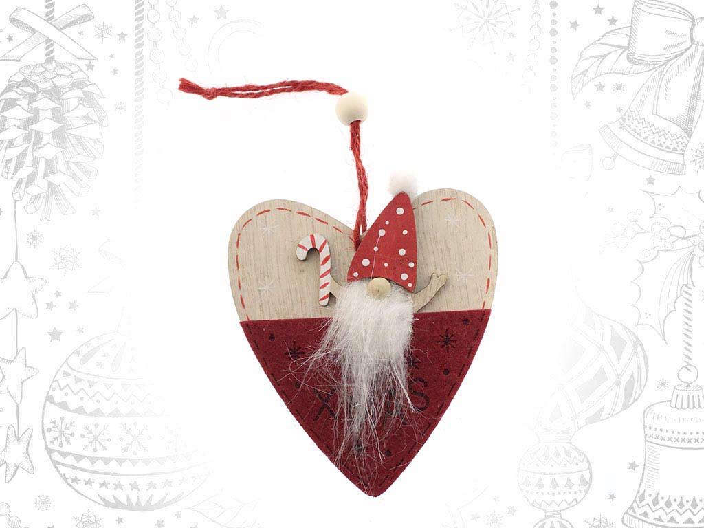 ORNEMENT COEUR PERE NOEL GRENAT cod. 9317275