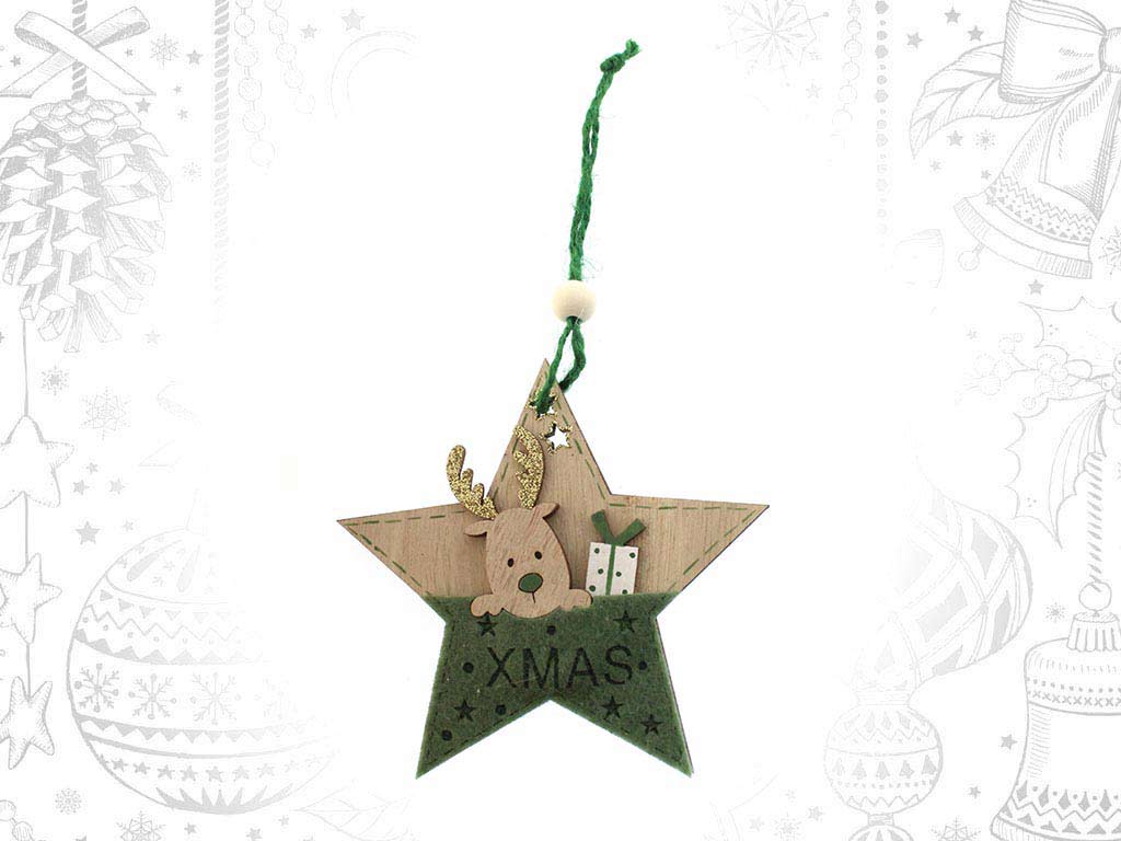 COLGANTE ESTRELLA SANTA VERDE PEQ. cod. 9317289