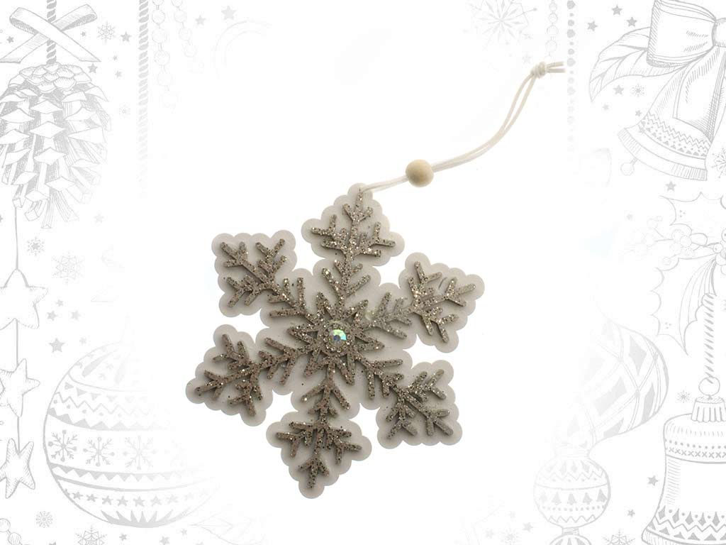 ORNAMENTO FIOCCO DI NEVE GRIGIO cod. 9317390