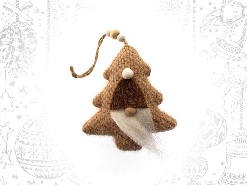 ORNAMENTO ALBERO BEIGE CON BABBO NATALE cod. 9317428