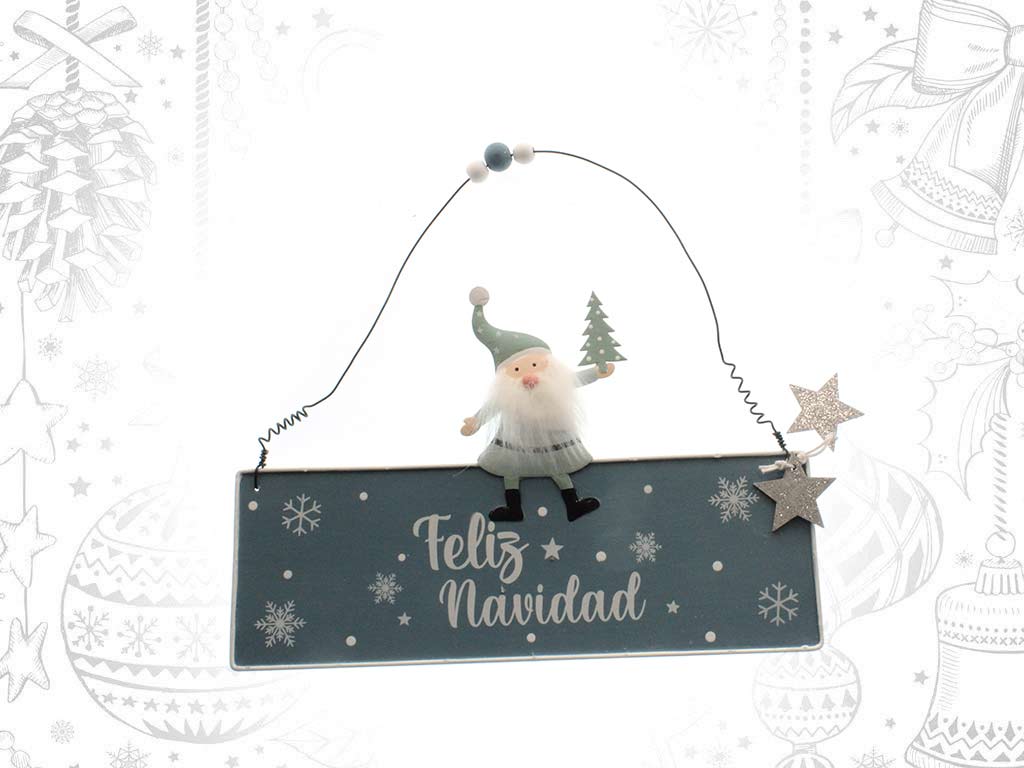 COLGANTE SANTA AZUL FELIZ NAVIDAD cod. 9317503