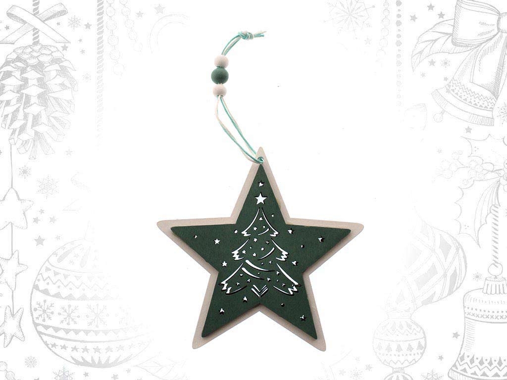 LARGE GREEN STAR ORNAMENT cod. 9317510