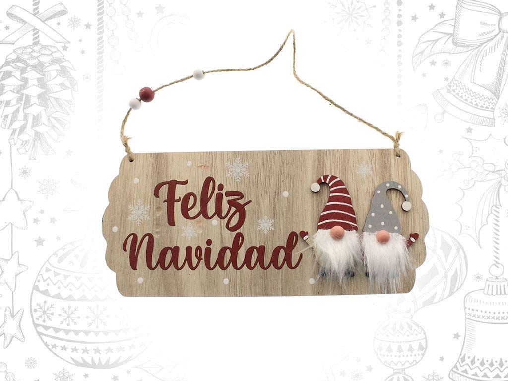 COLGANTE SANTA ROJO FELIZ NAVIDAD cod. 9317589