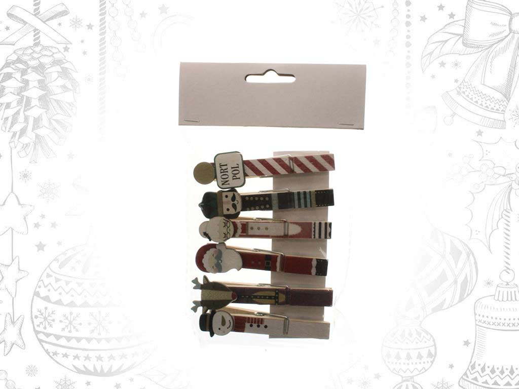 SET OF 6 ASSORTED XMAS CLIPS cod. 9317656