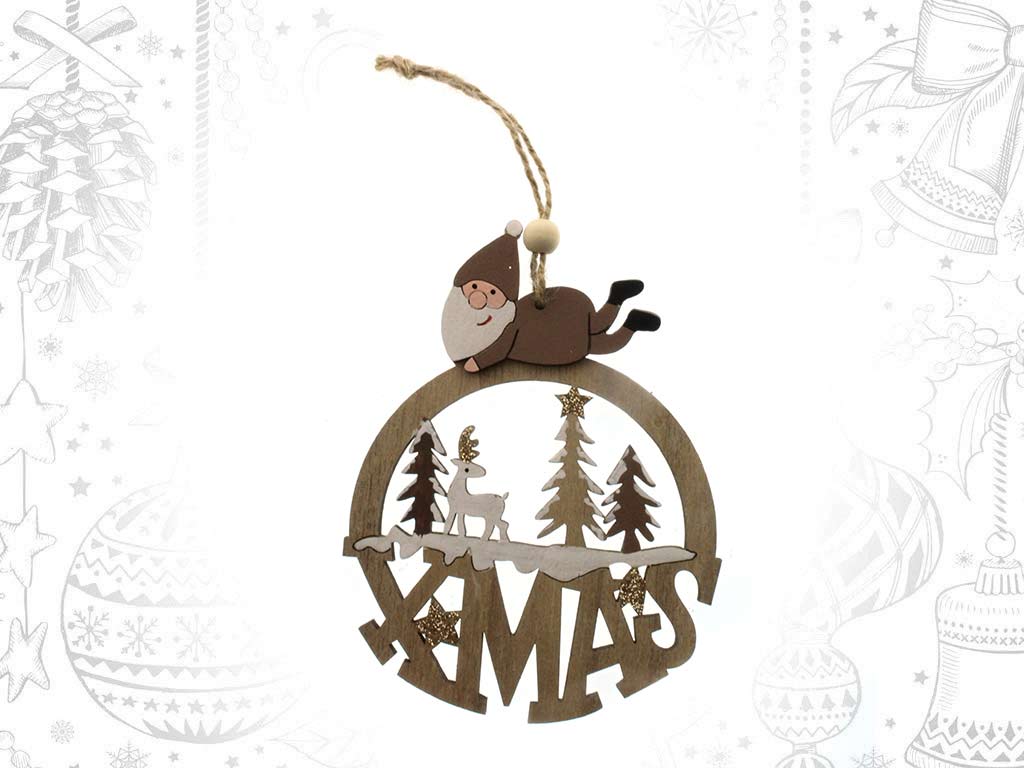 BROWN XMAS SANTA BAUBLE ORNAMENT cod. 9317675