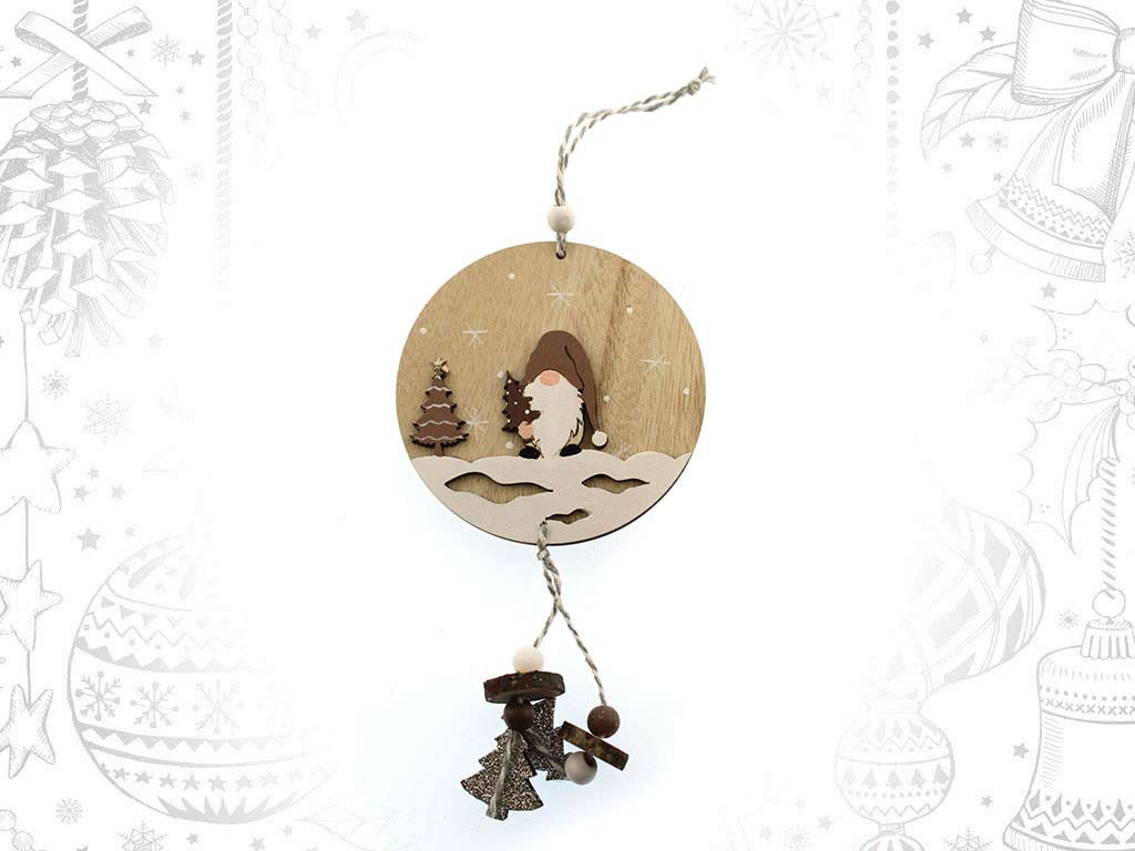 ORNAMENTO PALLINA CON BABBO NATALE LUNGA cod. 9317677