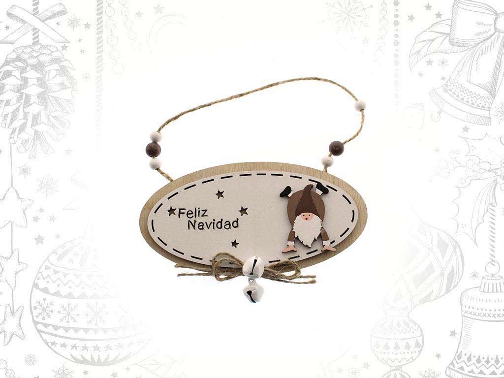 ORNAMENTO FELIZ NAVIDAD BRANCO PAI NATAL cod. 9317685