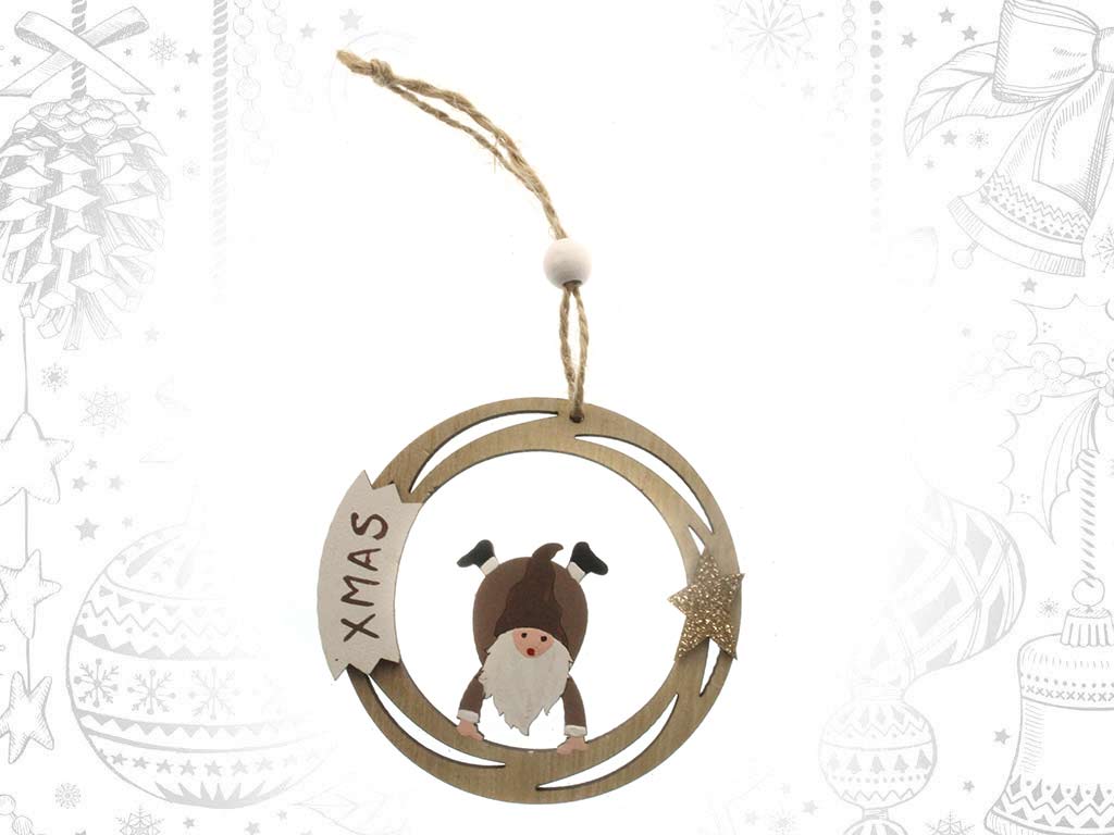 BROWN XMAS SANTA BAUBLE ORNAMENT cod. 9317689