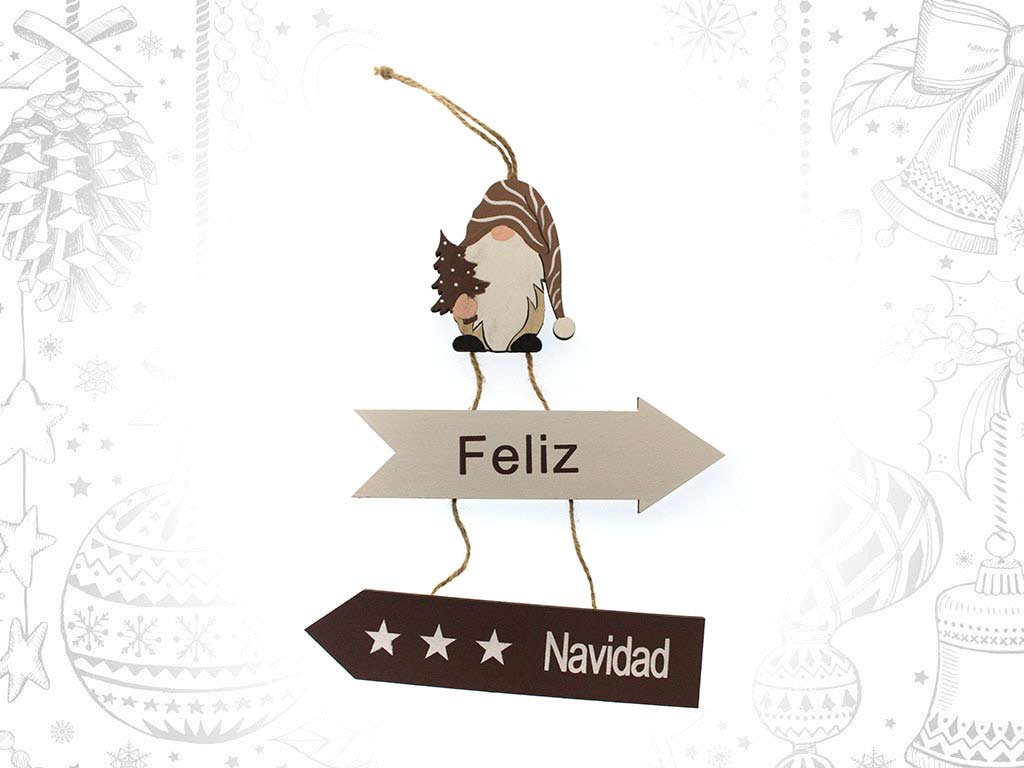 ORNAMENTO BABBO NATALE CON FRECCE FELIZ cod. 9317694