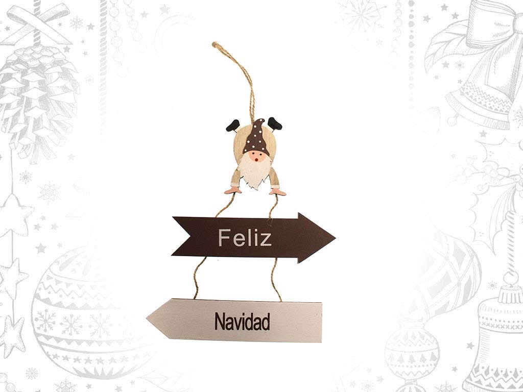 ORNAMENTO BABBO NATALE CON FRECCE FELIZ cod. 9317696