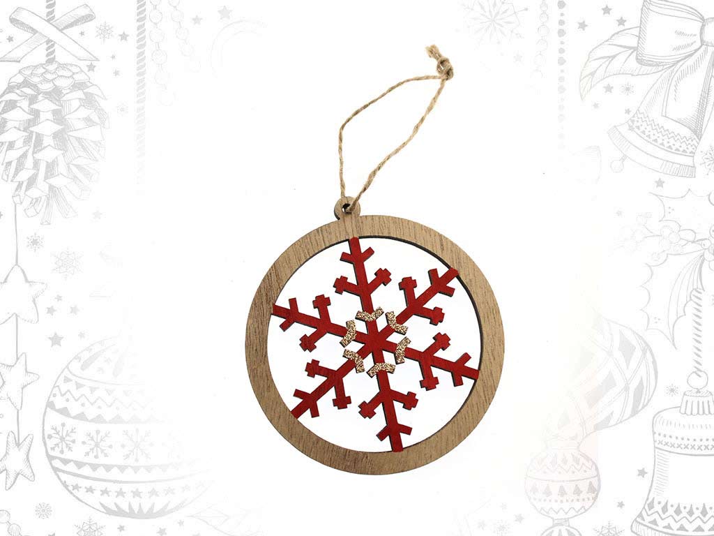 RED SNOWFLAKE BAUBLE ORNAMENT cod. 9317714