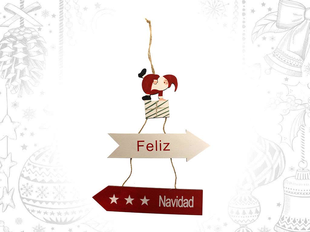COLGANTE FLECHAS SANTA FELIZ NAVIDAD cod. 9317740