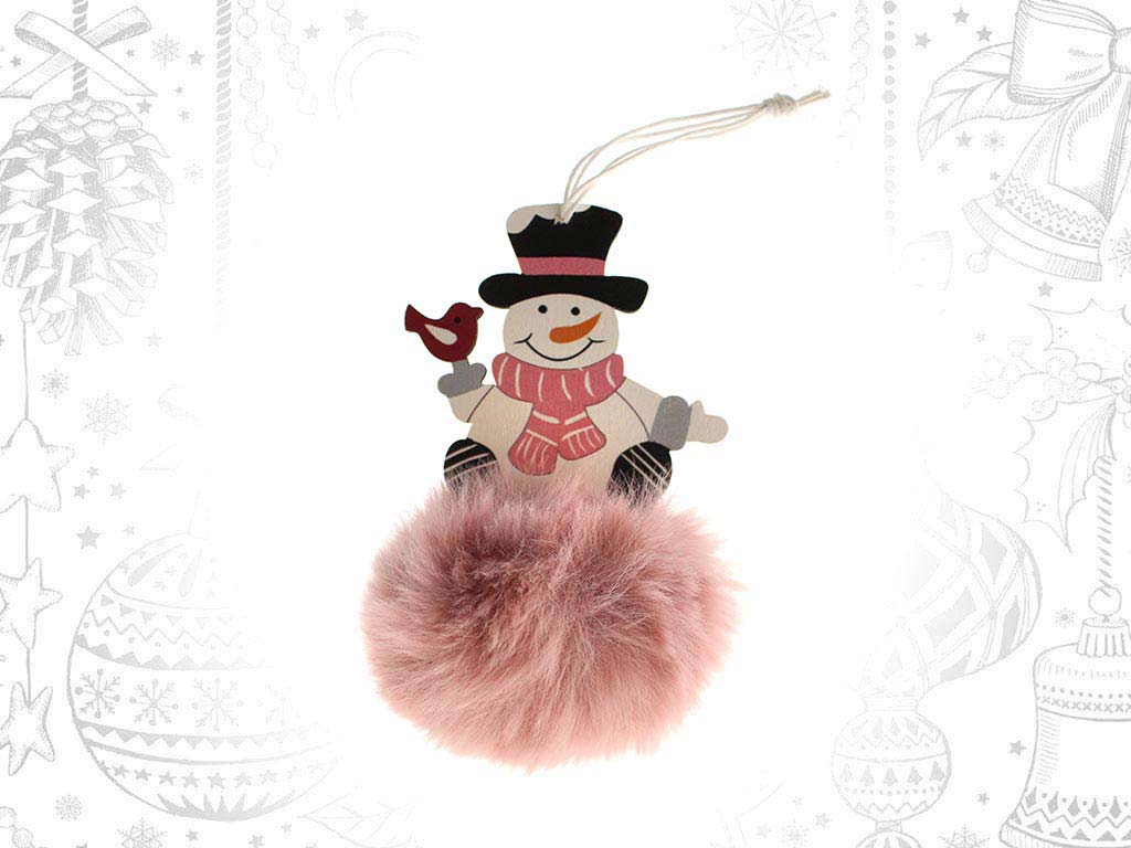 PINK SNOWMAN BAUBLE ORNAMENT cod. 9317765