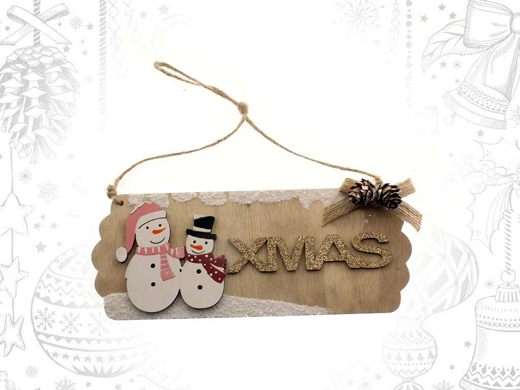 COLGANTE XMAS DORADO MUÑECOS NIEVE cod. 9317769