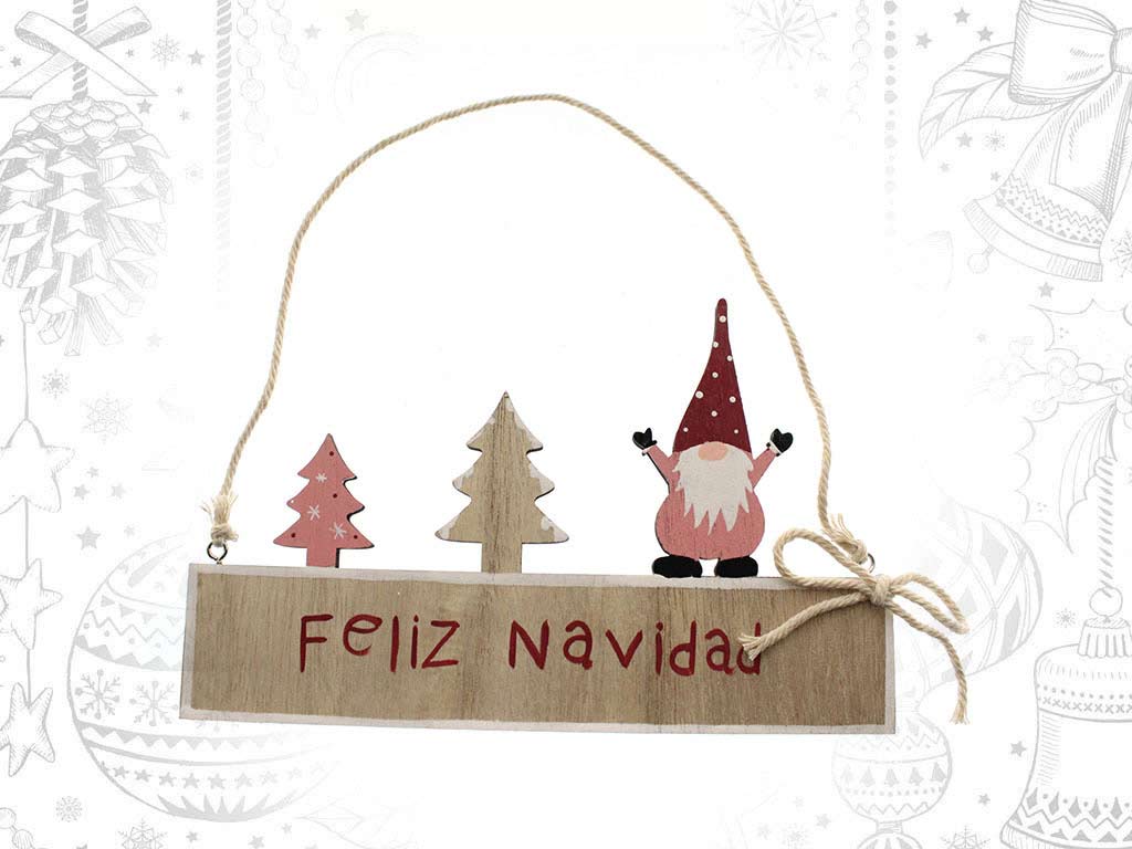 COLGANTE FELIZ NAVIDAD SANTA ROSA cod. 9317771
