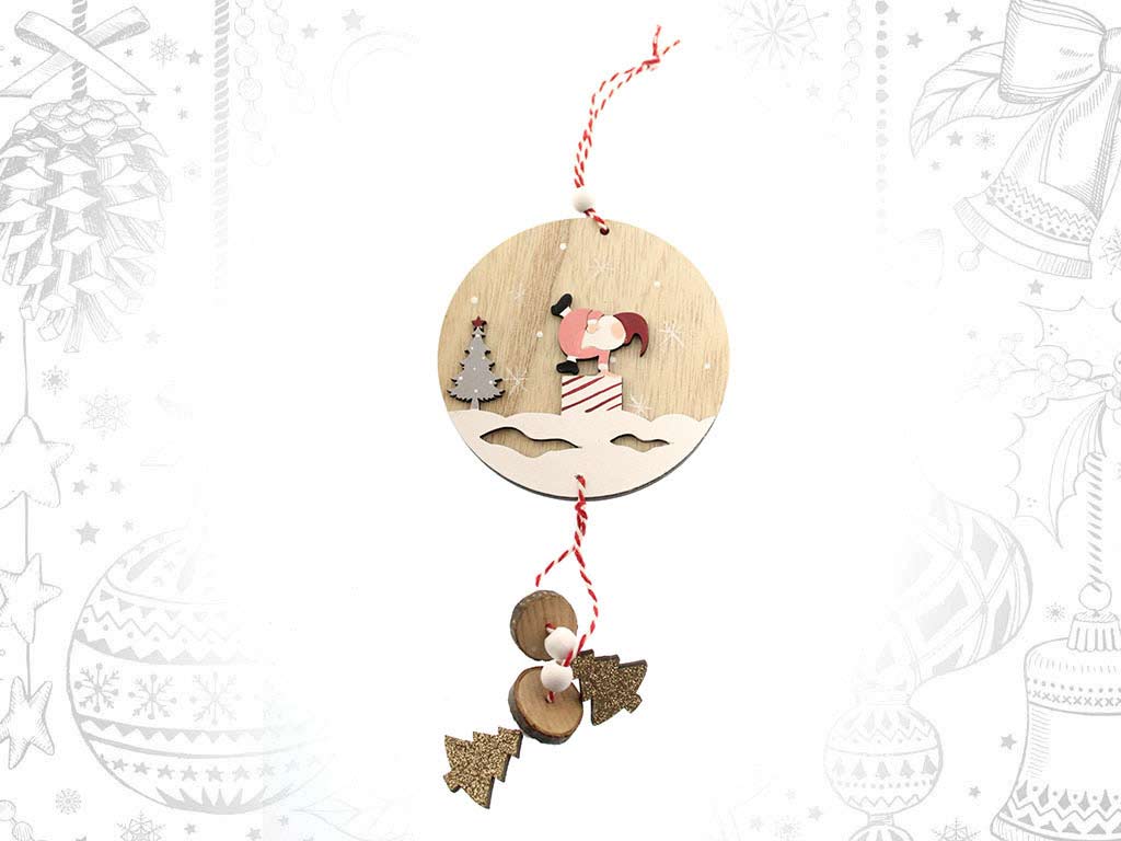 ORNAMENTO PALLINA CON BABBO NATALE ROSA cod. 9317786