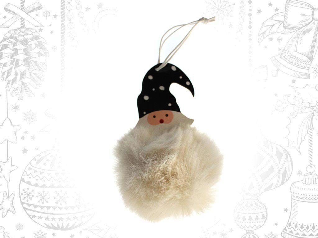 BLACK SANTA WHITE BALL ORNAMENT cod. 9317812