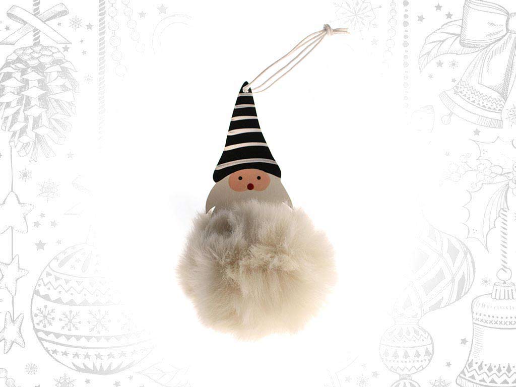 BLACK SANTA WHITE BALL ORNAMENT cod. 9317814