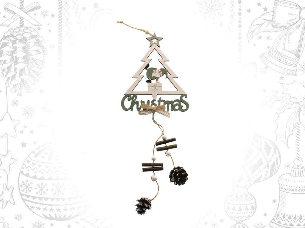 ORNAMENTO ALBERO CON BABBO NATALE VERDE cod. 9317828