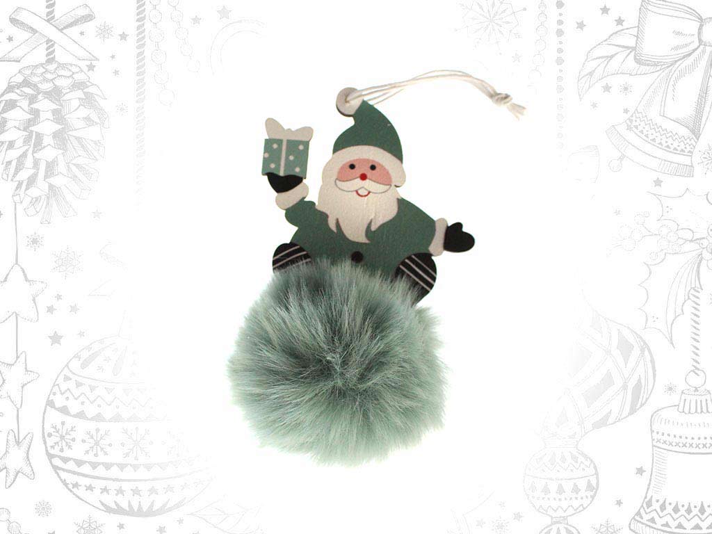 ORNAMENTO PALLINA CON BABBO NATALE VERDE cod. 9317837