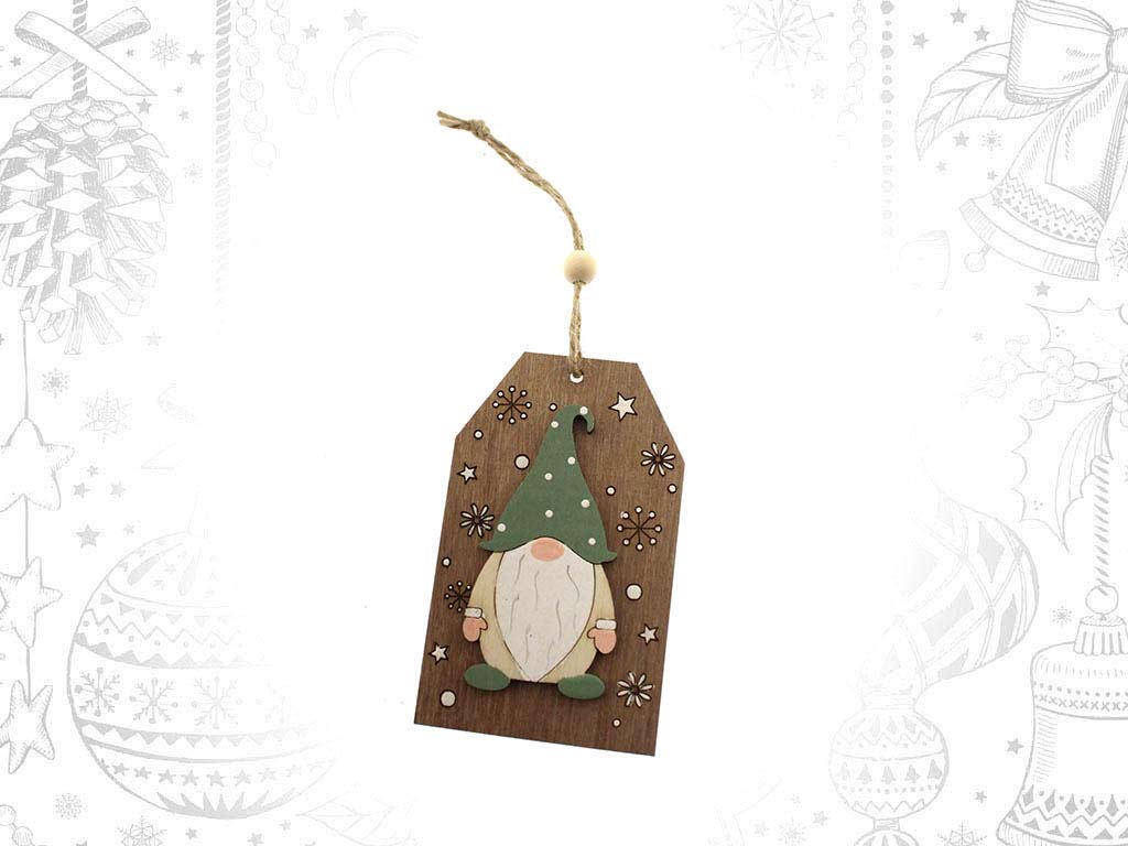 GREEN SANTA TAG ORNAMENT cod. 9317840