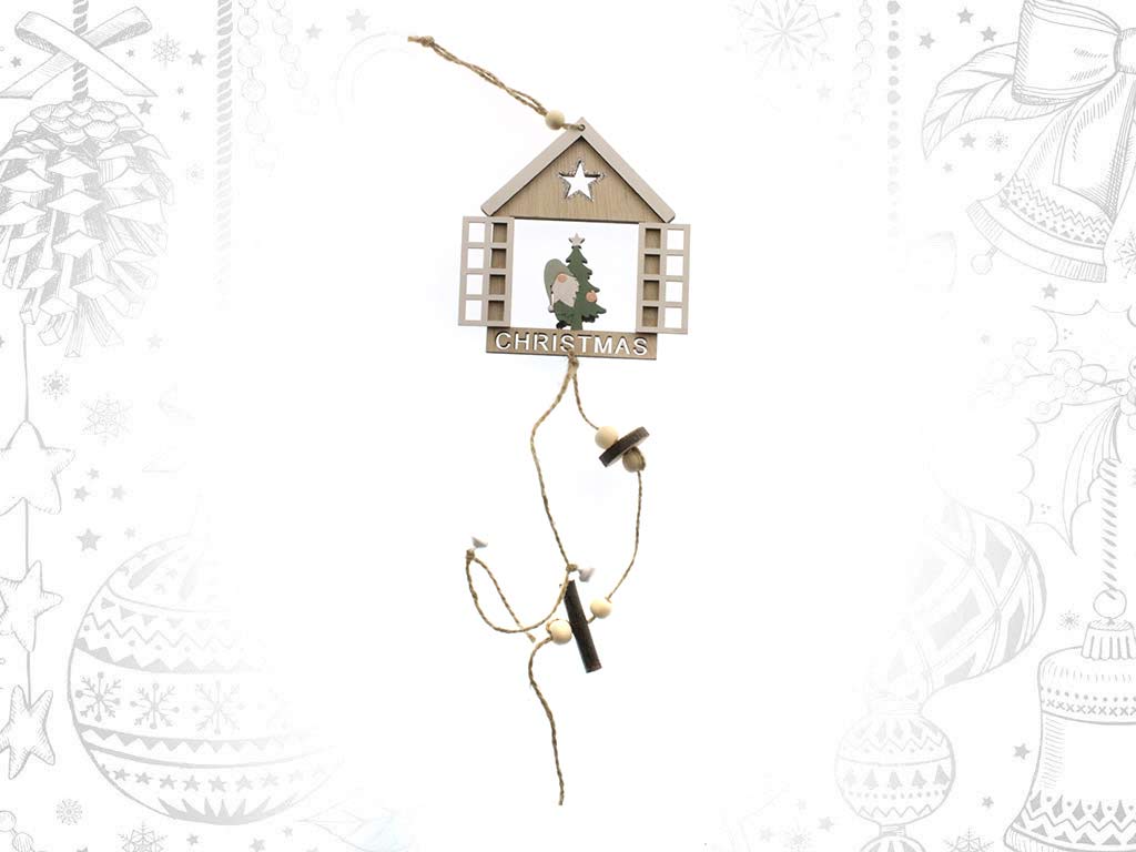 ORNAMENTO CASA CON BABBO NATALE VERDE cod. 9317846