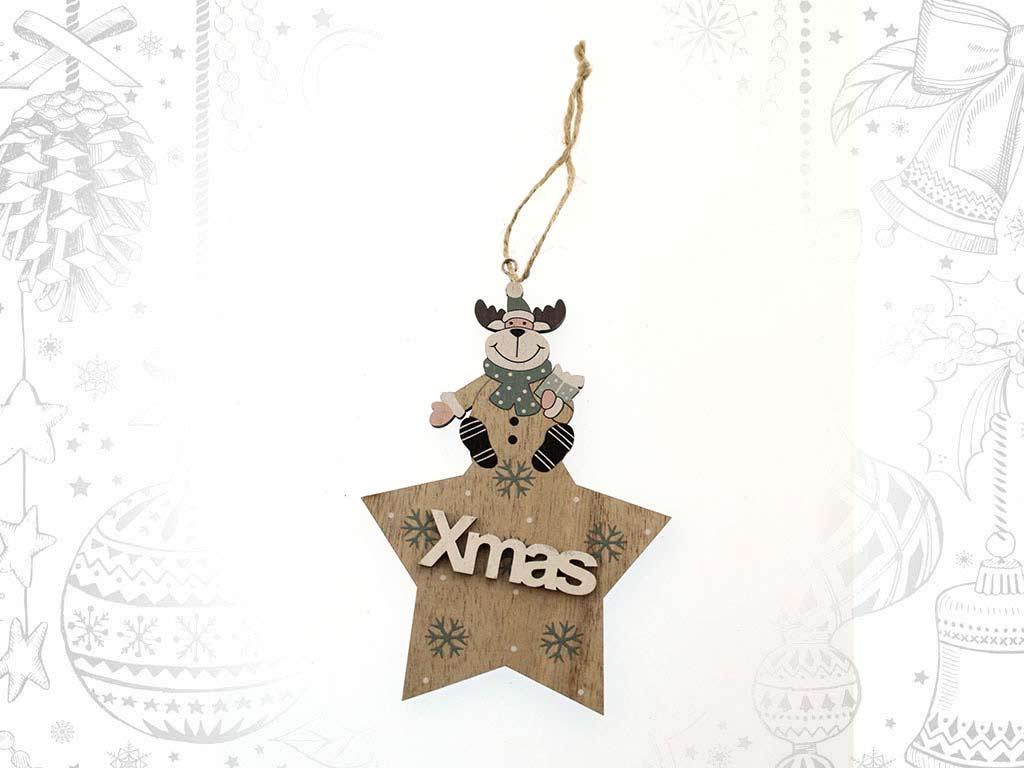 GREEN REINDEER STAR ORNAMENT cod. 9317863