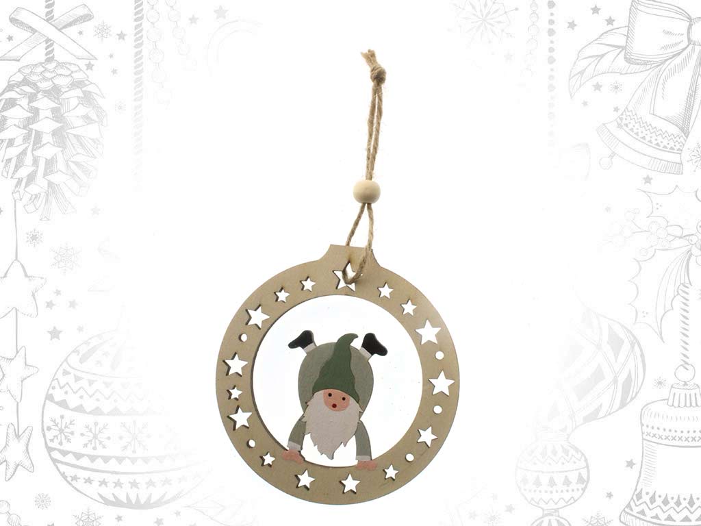 ORNAMENTO PALLINA CON BABBO NATALE VERDE cod. 9317873