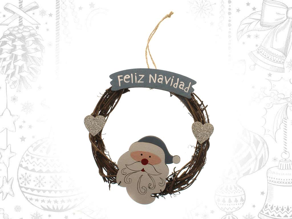 COLGANTE SANTA AZUL FELIZ NAVIDAD cod. 9317883