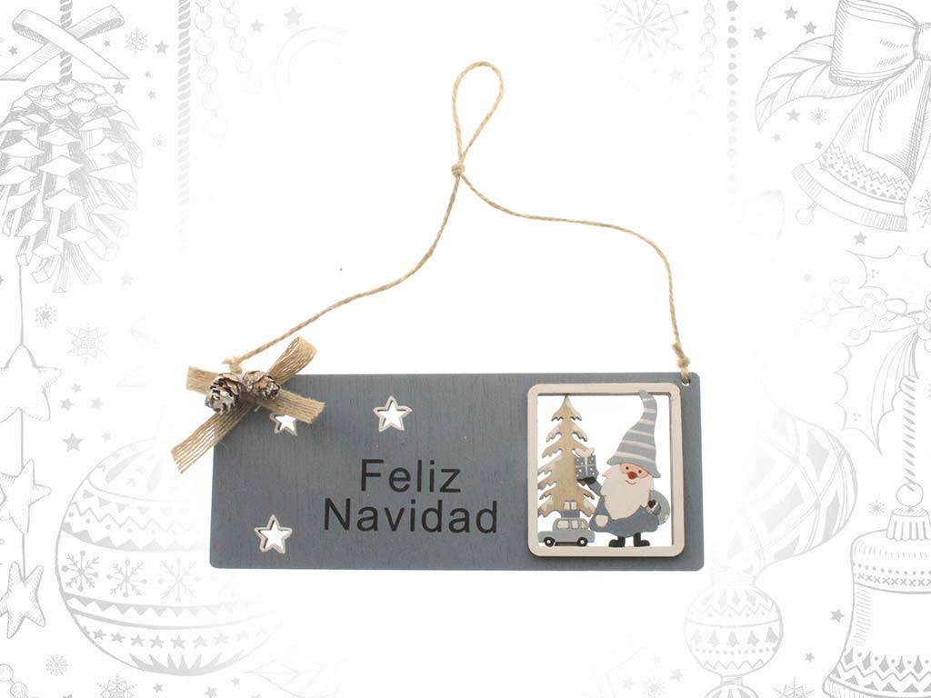 COLGANTE AZUL SANTA FELIZ NAVIDAD cod. 9317909