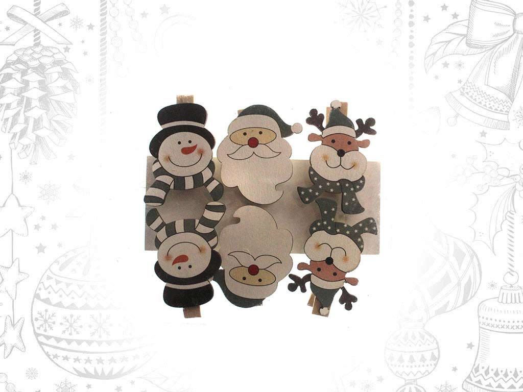 SET 6 PINCETTES XMAS VERTES cod. 9317916