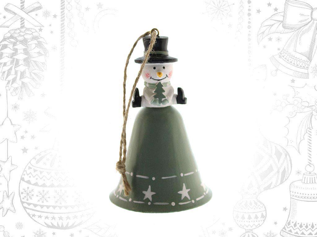 COLGANTE CAMPANA MUÐECO NIEVE VERDE cod. 9317934