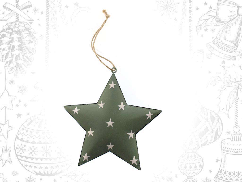 COLGANTE ESTRELLA METAL VERDE cod. 9317949