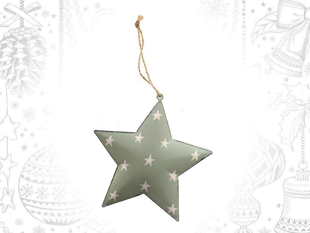 GREEN METAL STAR ORNAMENT cod. 9317951