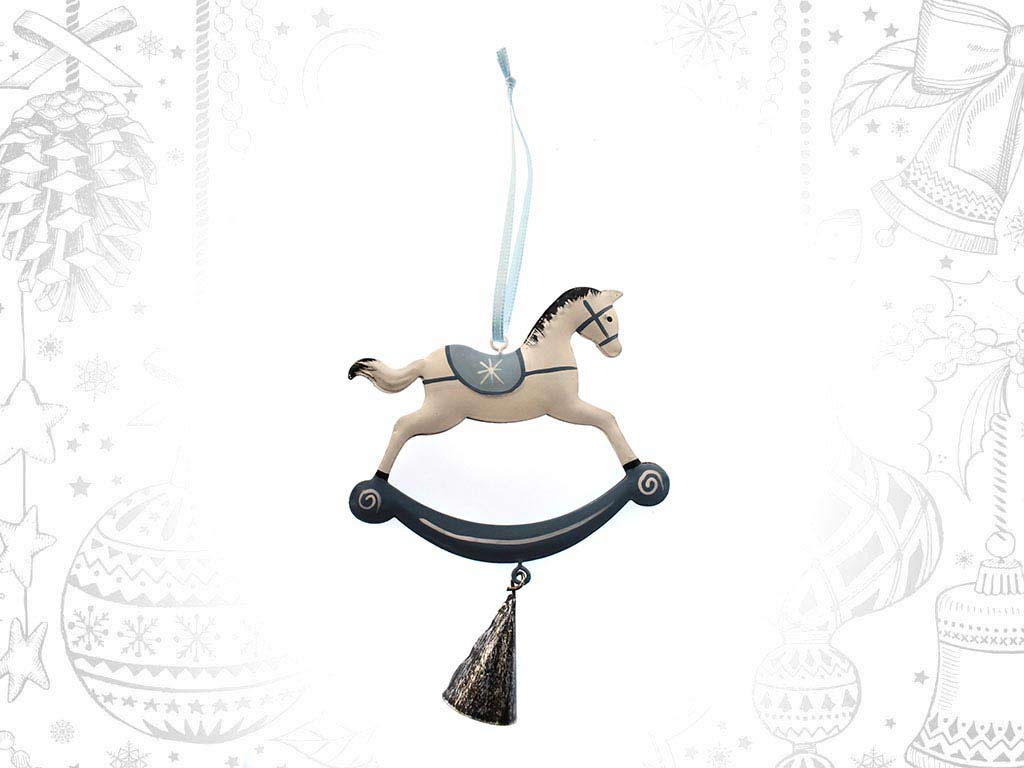 BLUE HORSE METAL ORNAMENT cod. 9317960