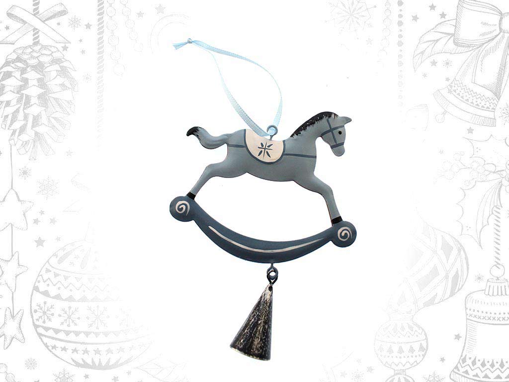 BLUE HORSE METAL ORNAMENT cod. 9317961