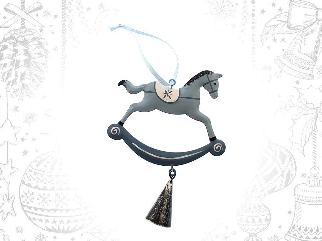 ORNAMENTO METAL CAVALO AZUL cod. 9317961