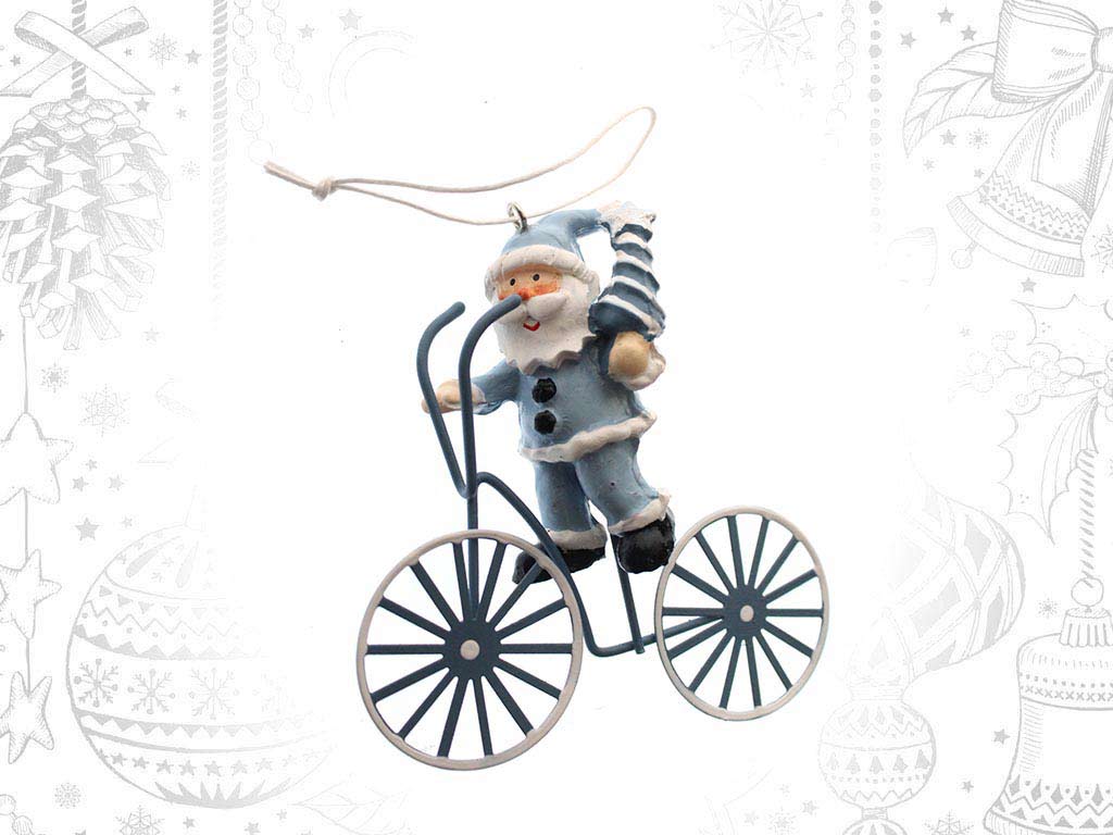COLGANTE METAL BICICLETA SANTA AZUL cod. 9317968