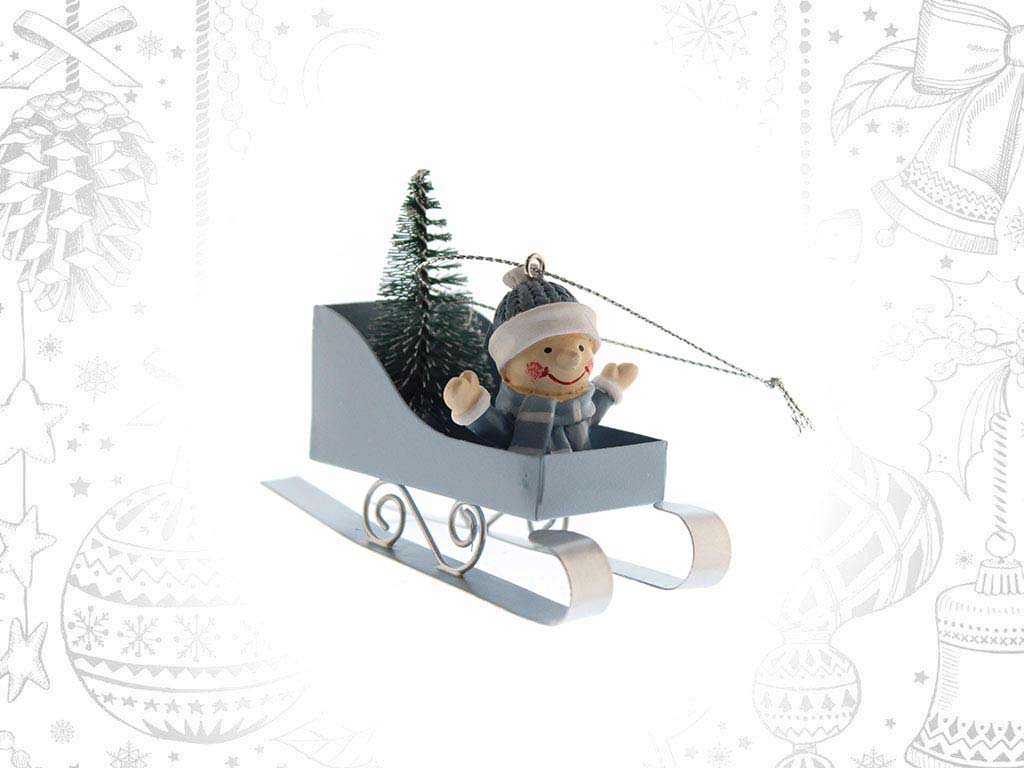 BLUE BOY METAL SLEIGH BELL ORNAMENT cod. 9317993