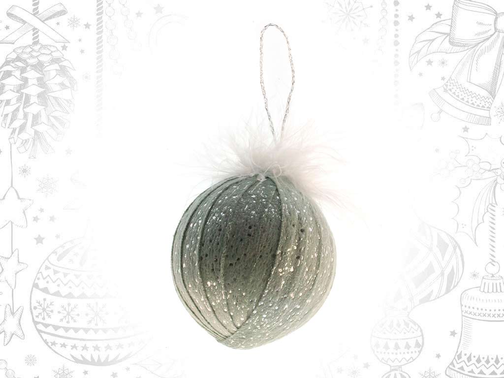 GREEN FEATHERS BAUBLE ORNAMENT cod. 9318028