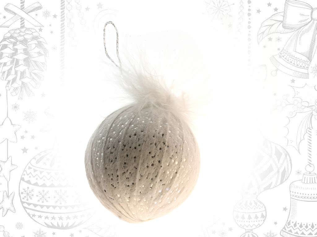 WHITE FEATHERS BAUBLE ORNAMENT cod. 9318030