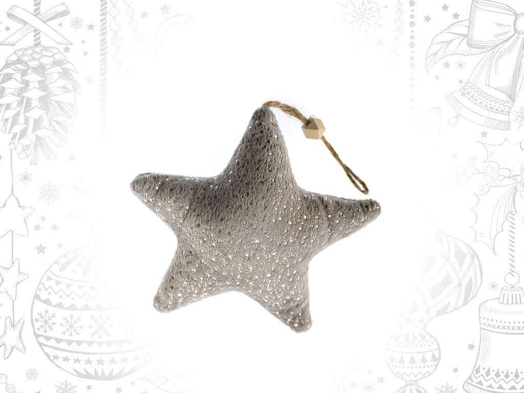 ORNAMENTO ESTRELA CINZENTO GDE. cod. 9318075