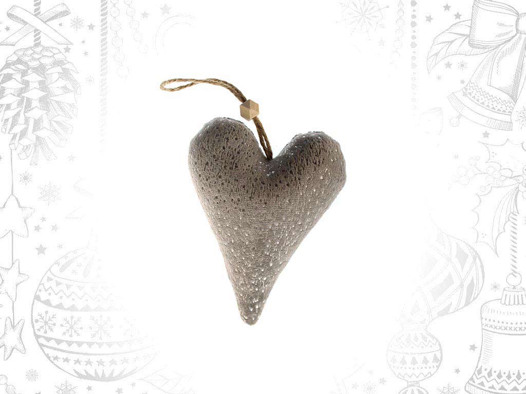 LARGE GREY HEART ORNAMENT cod. 9318078