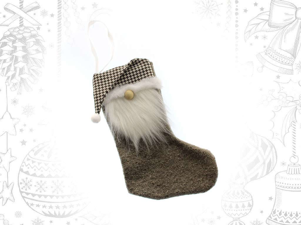 ORNEMENT CHAUSSETTE PERE NOEL MARRON cod. 9318103